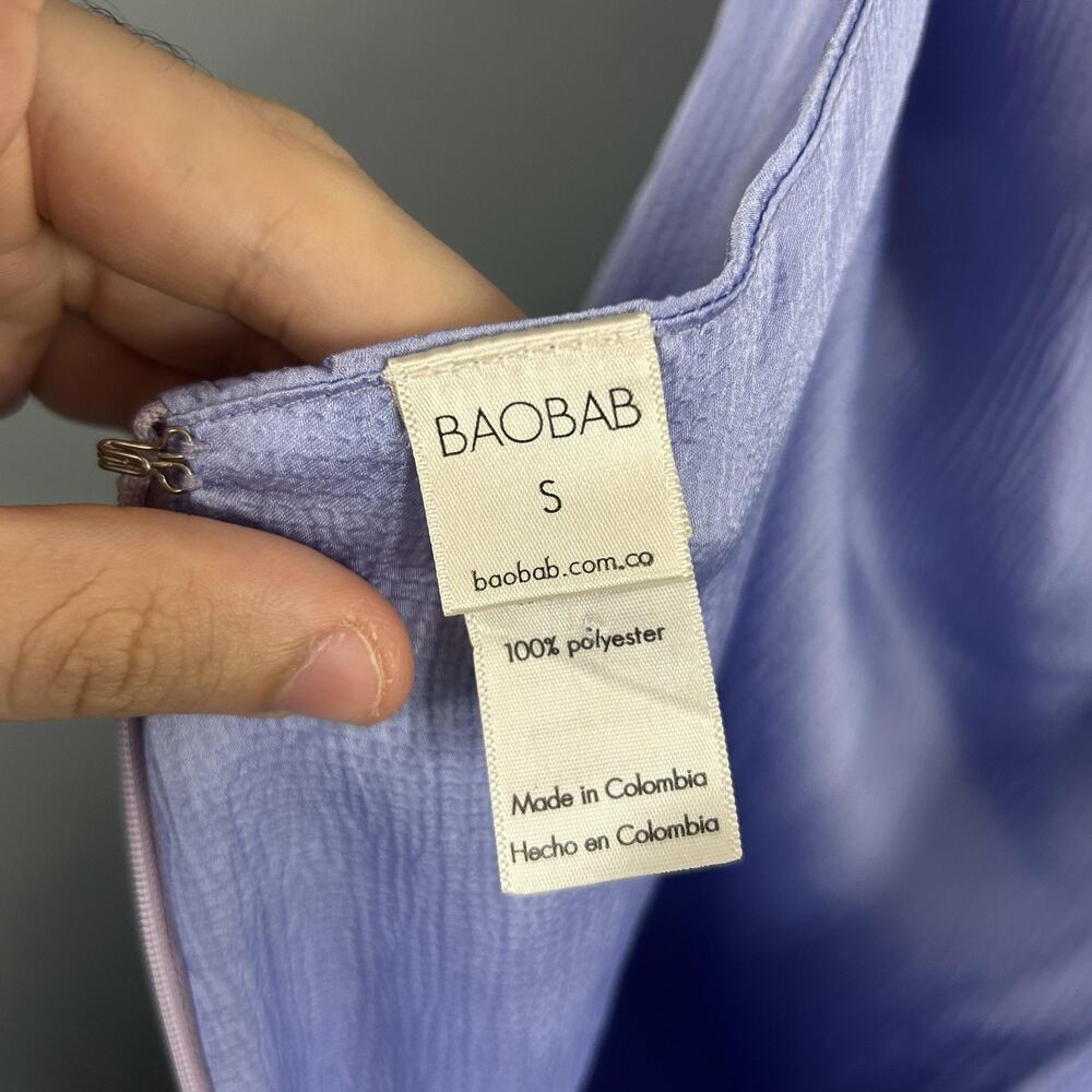 Baobab Dress Small Amorino Studded Lilac Blue Satin Halter Neck Summer Resort - Picture 11 of 16